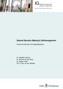 Shared Decision Making & Zelfmanagement