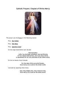 Catholic Prayers: Chaplet of Divine Mercy
