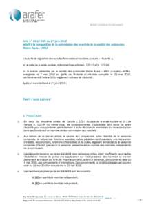 Version publique du document  Avis n° du 1er juin 2016 relatif à la composition de la commission des marchés de la société des autoroutes Rhône Alpes – AREA