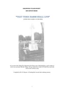 (REVISED AND ENLARGED EDITION[removed]An account of the Village War Memorial and of those men of Haslingfield. as well as others in