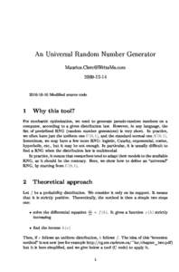 An Universal Random Number Generator Mauri
e.Cler
WriteMe.
om[removed]10-10 Modied sour
e 
ode
