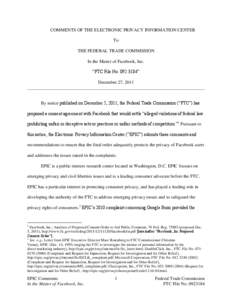 Web 2.0 / Internet privacy / Electronic Privacy Information Center / Federal Trade Commission / Privacy policy / Google Buzz / Facebook / David Vladeck / Privacy / Computing / World Wide Web / Technology