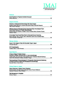 Vol.49, No.5 & 6 May/June[removed]Editorial Acute Treatment of Ruptured Cerebral Aneurysm Susumu Miyamoto ....................................................................................................................