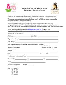 Microsoft Word - -Dancing with the Martin Stars Candidate Application Form -Edited[removed]