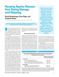 Keeping Apples DiseaseFree During Storage and Shipping Epidemiological Studies  Most inoculum of blue