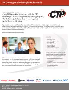 CTP (Convergence Technologies Professional)  TIA Wednesday, October 21, 2009