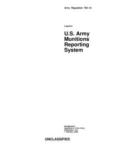 Army Regulation 700–19  Logistics U.S. Army Munitions