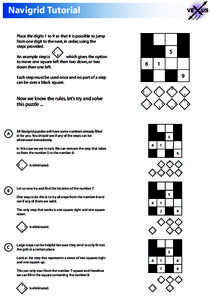 Navigrid Tutorial Place the digits 1 to 9 so that it is possible to jump from one digit to the next, in order, using the steps provided.  8