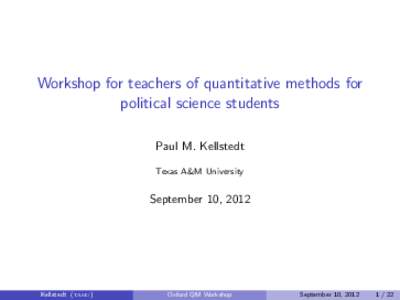 Workshop for teachers of quantitative methods for political science students