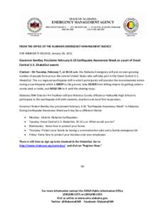 Humanitarian aid / Occupational safety and health / Haleyville /  Alabama / Alabama / Great Southern California ShakeOut / Public safety / Great California ShakeOut / Geography of Alabama / Disaster preparedness / Emergency management