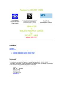 Register for ISO/IEC[removed]International Standardisation Organisation