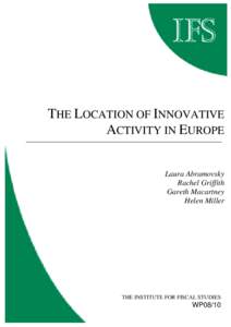 The location of innovative activity in Europe