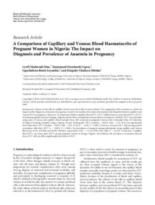 A Comparison of Capillary and Venous Blood Haematocrits of Pregnant Women in Nigeria: The Impact on Diagnosis and Prevalence of Anaemia in Pregnancy