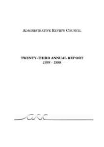ADMINISTRATIVE REVIEW COUNCIL  TWENTY-THIRD ANNUAL REPORT[removed]