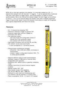 MTDC-32 V2.6_1 32 + 2 channel VME time digitizer (TDC)