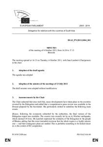 [removed]EUROPEAN PARLIAMENT Delegation for relations with the countries of South Asia  DSAS_PV(2011)1004_001