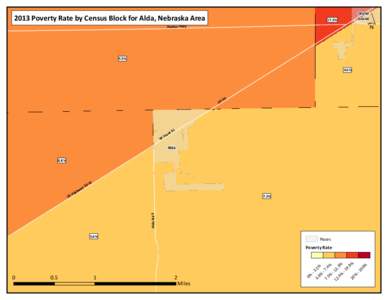 2013 Poverty Rate by Census Block for Alda, Nebraska Area  ´ Grand Island