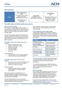 79 Plan Plan Essentials 79 Plan  Plan Included Value