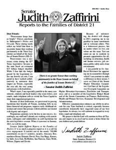 [removed] • Austin, Texas  	 Because of redistrictDear Friends: ing, the district will change 	 “Perseverance keeps honin 2013, requiring me to say or bright,” Ulysses proclaims