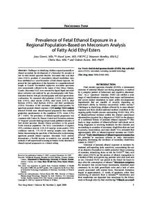 Insert_Meconium[removed]:48 AM Page 3  PROCEEDINGS PAPER Prevalence of Fetal Ethanol Exposure in a Regional Population-Based on Meconium Analysis