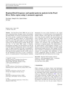 Stoch Environ Res Risk Assess:165–182 DOIs00477ORIGINAL PAPER  Regional flood frequency and spatial patterns analysis in the Pearl