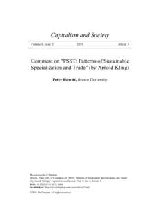 Capitalism and Society Volume 6, Issue[removed]Article 5
