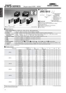 JWS-SERIES  Single output 50W ~ 600W Unit Type Power Supply