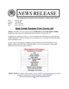 Microsoft Word - PearlRiverStateInmate escapes.doc