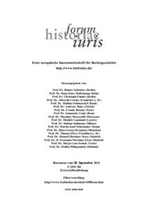 Rezension von A. Fidora/M. Lutz-Bachmann/A. Wagner: Lex und Ius. Beiträge zur Begründung des Rechts in der Philosophie des Mittelalters und der Frühen Neuzeit.