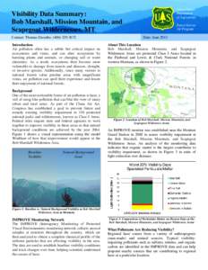 United States Department of Agriculture Visibility Data Summary: Bob Marshall, Mission Mountain, and