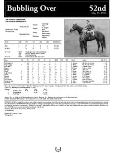 Bubbling Over	  52nd May 15, 1926  THE WINNER’S PEDIGREE