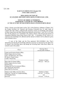 G.NRAILWAYS ORDINANCE (ChapterNotice under section 23) HONG KONG SECTION OF GUANGZHOU-SHENZHEN-HONG KONG EXPRESS RAIL LINK
