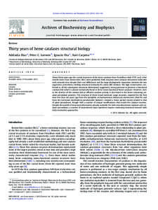 Archives of Biochemistry and Biophysics[removed]–110  Contents lists available at SciVerse ScienceDirect Archives of Biochemistry and Biophysics journal homepage: www.elsevier.com/locate/yabbi
