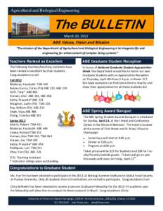    Agricultural and Biological Engineering The BULLETIN March 20, 2013 