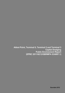 Abbot Point, Terminal 0, Terminal 2 and Terminal 3 Capital Dredging Public Environment Report (EPBC[removed]GBRMPA G34897.1)  December 2012