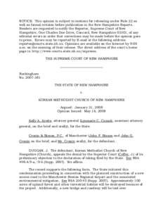 The State of New Hampshire v. Korean Methodist Church of New Hampshire