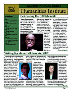 Volume VI Issue 1 Fall 2009 In this issue: Page 1: