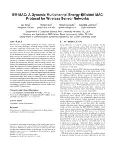 EM-MAC: A Dynamic Multichannel Energy-Efficient MAC Protocol for Wireless Sensor Networks