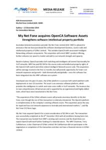 Microsoft Word - ASX Release - MNF acquires OpenCA V3