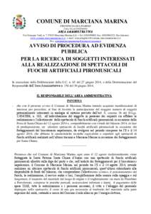 COMUNE DI MARCIANA MARINA PROVINCIA DI LIVORNO Codice Fiscale[removed]AREA AMMINISTRATIVA Via Giuseppe Vadi, n[removed]Marciana Marina (LI) – Tel[removed]Fax[removed]Sito Internet: