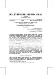 BOLETIM DO MUSEU NACIONAL NOVA SÉRIE RIO DE JANEIRO - BRASIL