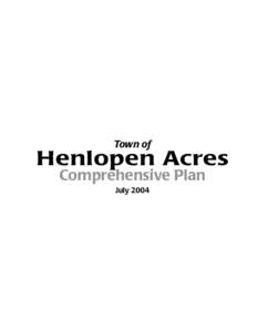 Town of Henlopen Acres Comprehensive Plan (text only) - adopted and certified July 2004