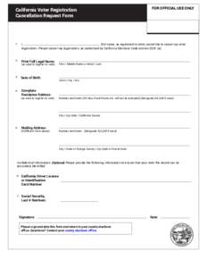 California Voter Registration Cancellation Request Form