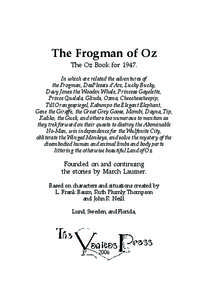 The Frogman of Oz  3 The Frogman of Oz The Oz Book for 1947.