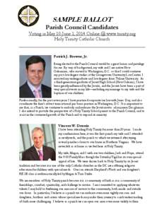 SAMPLE BALLOT  Parish Council Candidates