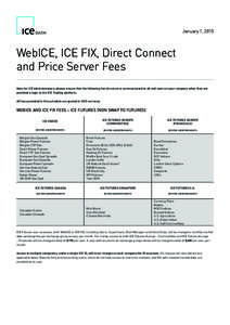 WebICE, ICE FIX, Direct Connect and Price Server Fees