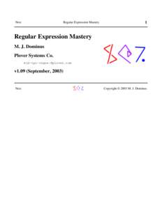 Next  Regular Expression Mastery 1