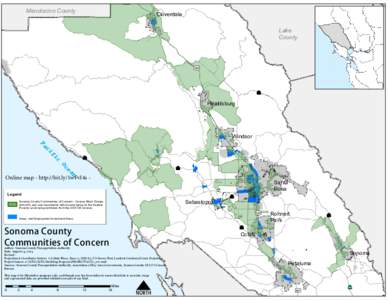 Map of Sonoma County Communities of Concern