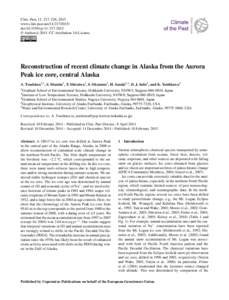 Clim. Past, 11, 217–226, 2015 www.clim-past.net[removed]doi:[removed]cp[removed] © Author(s[removed]CC Attribution 3.0 License.  Reconstruction of recent climate change in Alaska from the Aurora