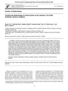 Tracking the Epidemiology of Human Genes in the Literature: The HuGE